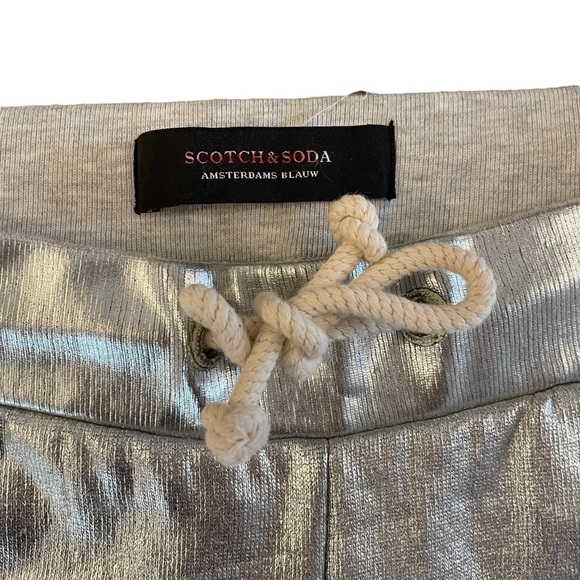 Scotch & Soda Foil Printed Sweat Shorts, Silver, Size 1 (S) - Picture 6 of 9